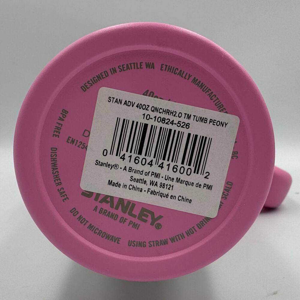 Stanley 40oz Stainless Steel H2.0 FlowState Quencher Tumbler Peony Pink New - Picture 4 of 4